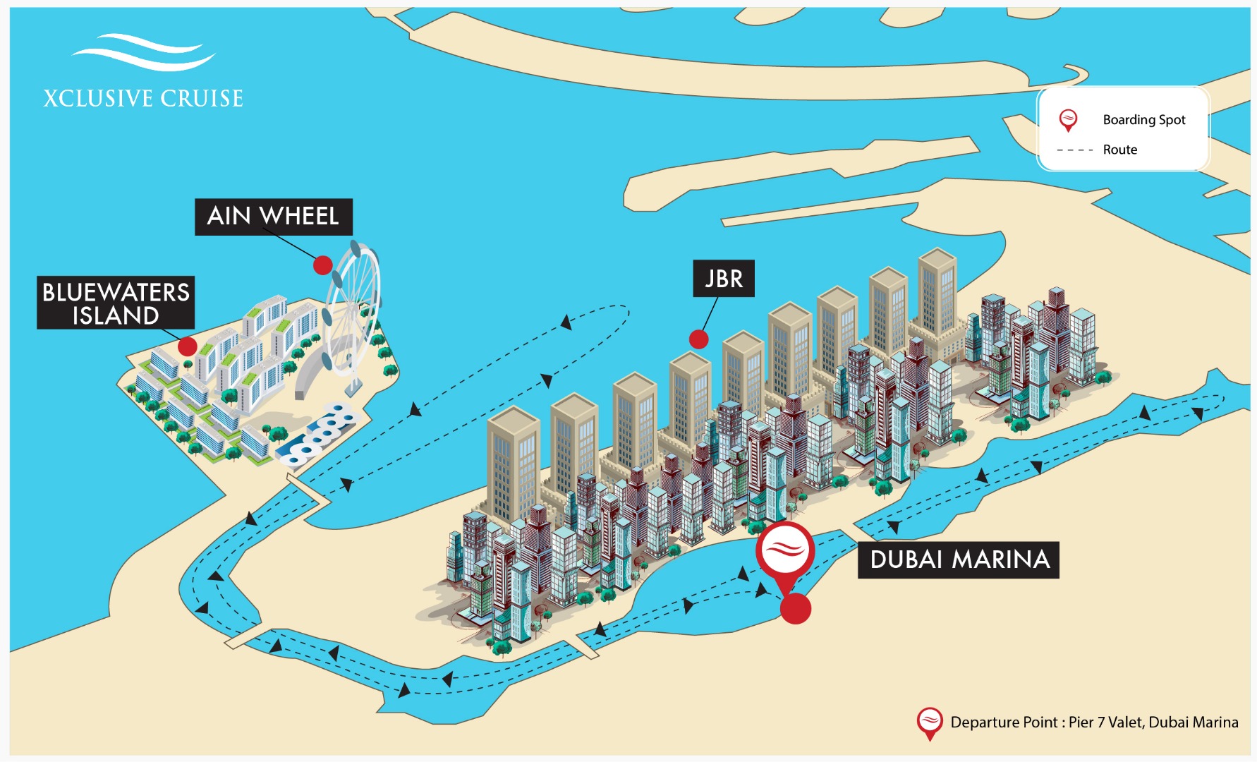 Дубай Марина променад на карте