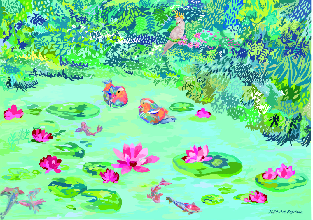 C-關慧賢_插圖作品_浮光湖影_illustration_spring morning