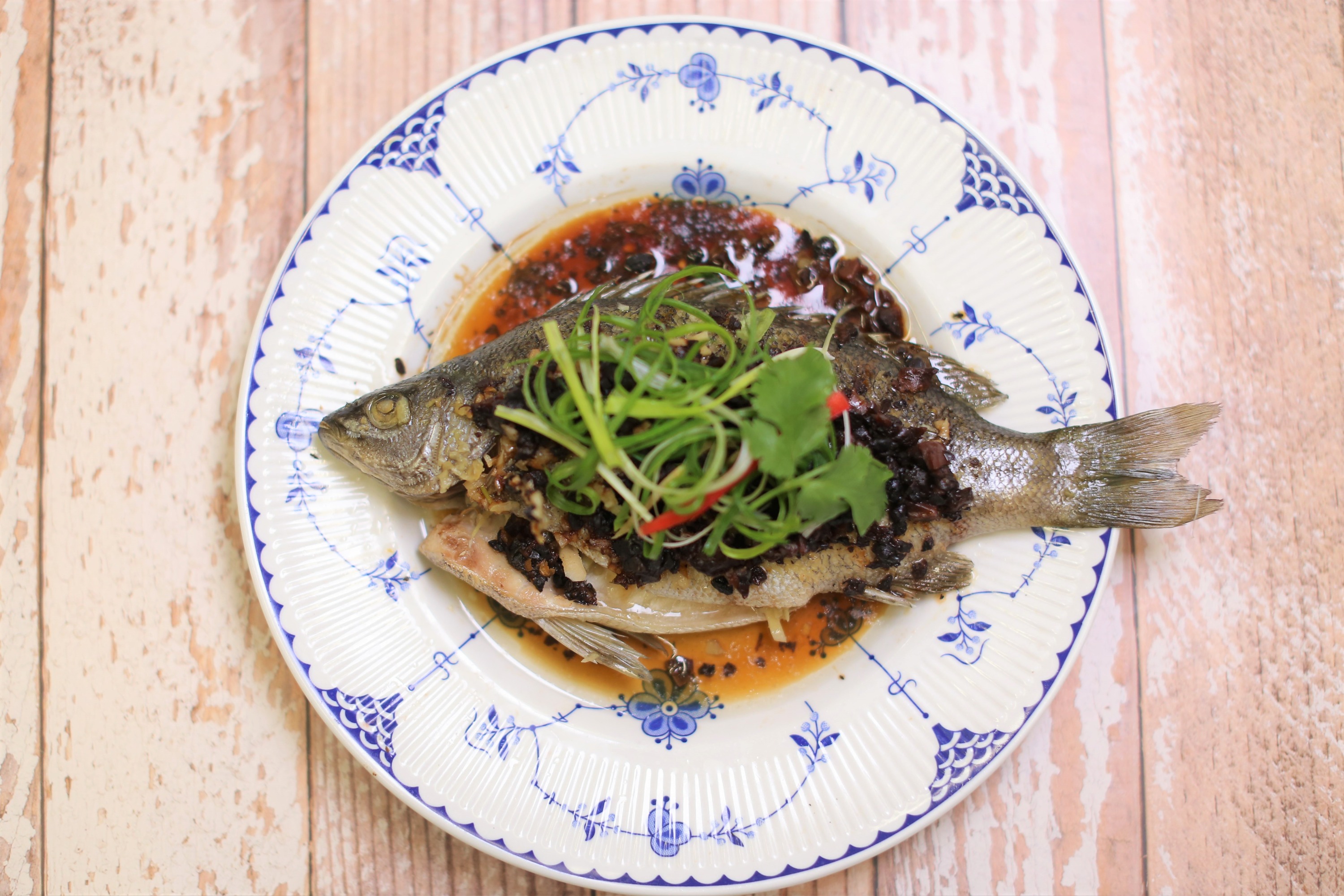 黑蒜豆豉蒸寶石魚