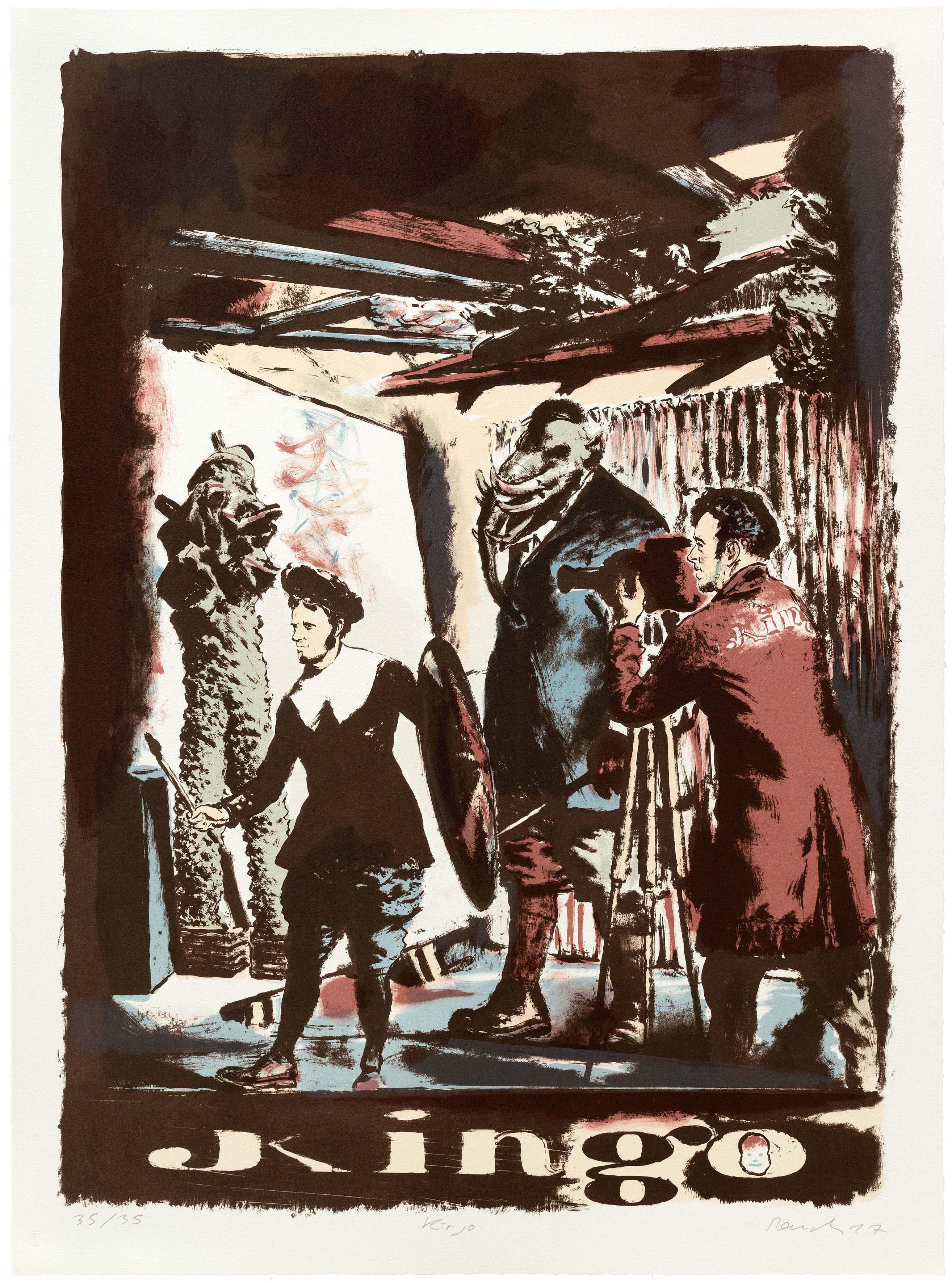 Neo Rauch_Kingo_Six-Color Tusche Lithograph_ Image 73.5x53cm_Sheet 81.5x59.5cm_ 2017_ed.26_35