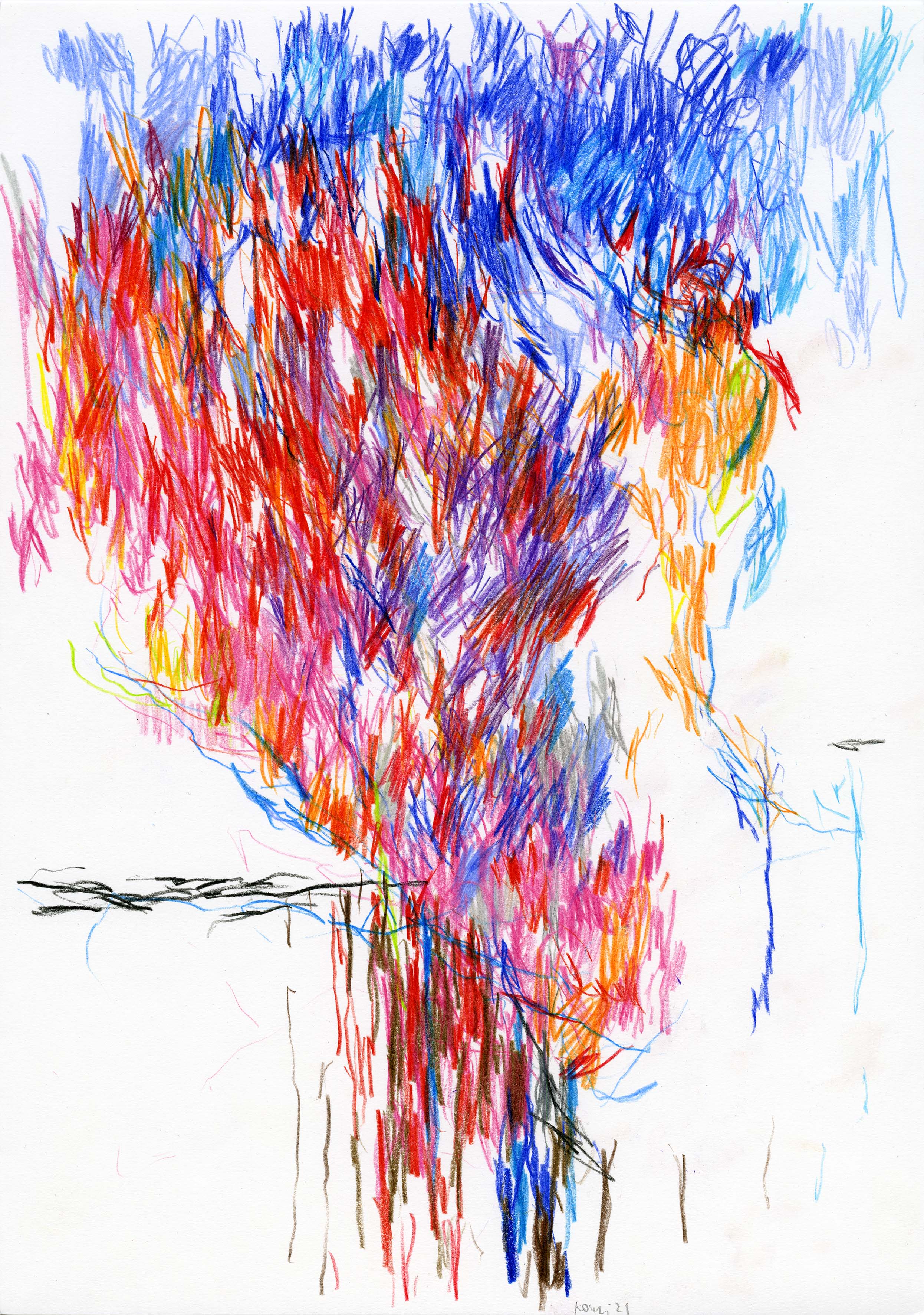 Uwe Kowski_Wagen_Colour Pencil_42 x 29.7 cm_2021