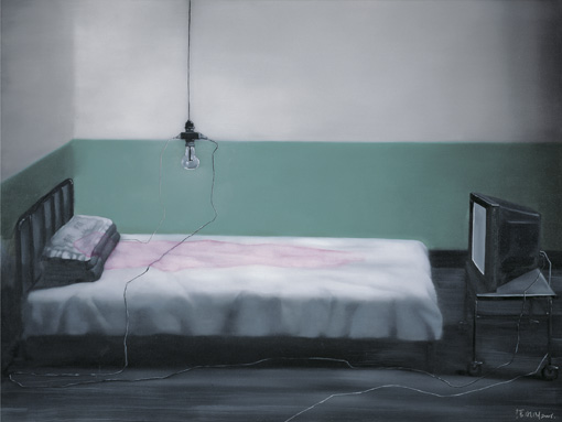 Zhang Xiaogang_Green Wall - White Bed