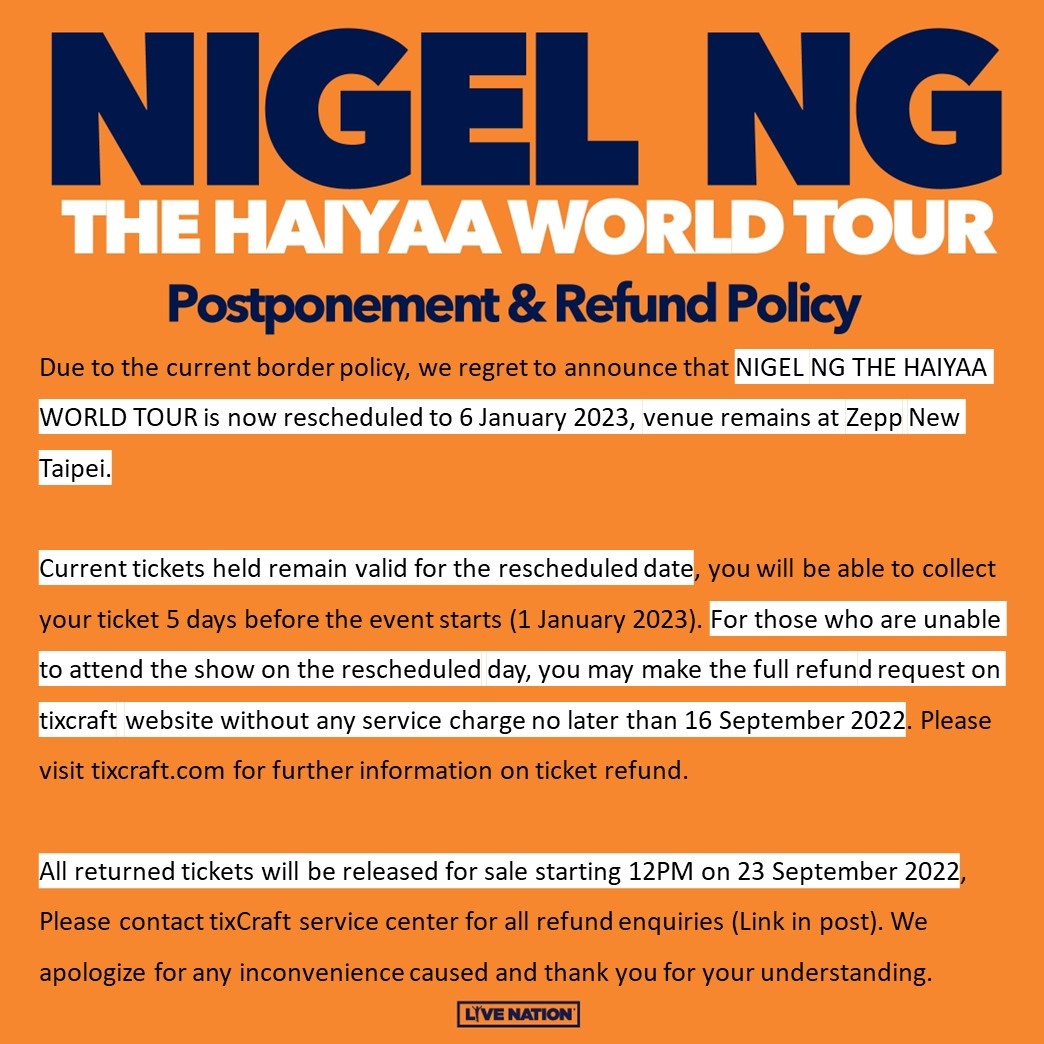 NIGEL NG THE HAIYAA WORLD TOUR Comedy