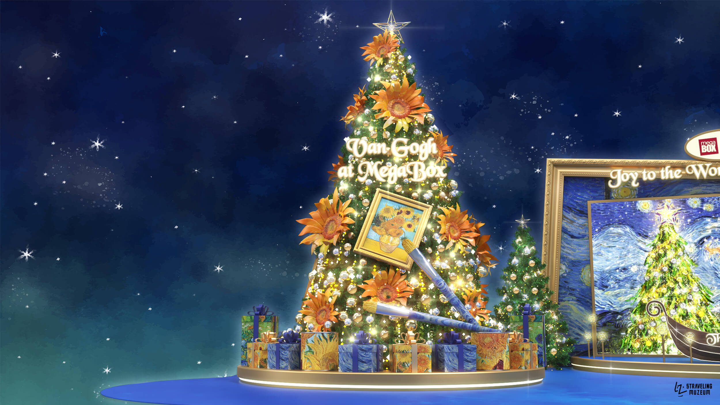 向日葵油畫風聖誕樹 (1)