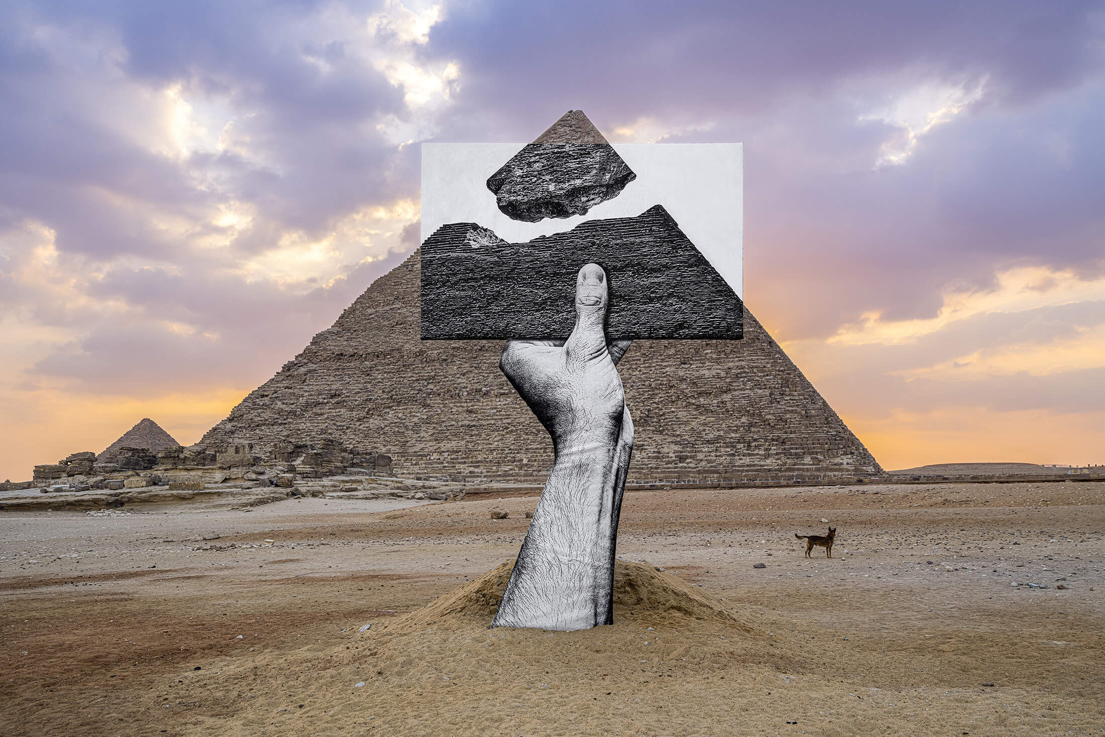 Trompe l'oeil, Greetings from Giza, 22 Octobre 2021, 16h46, Giza, Egypte, 2021_V2 (1)