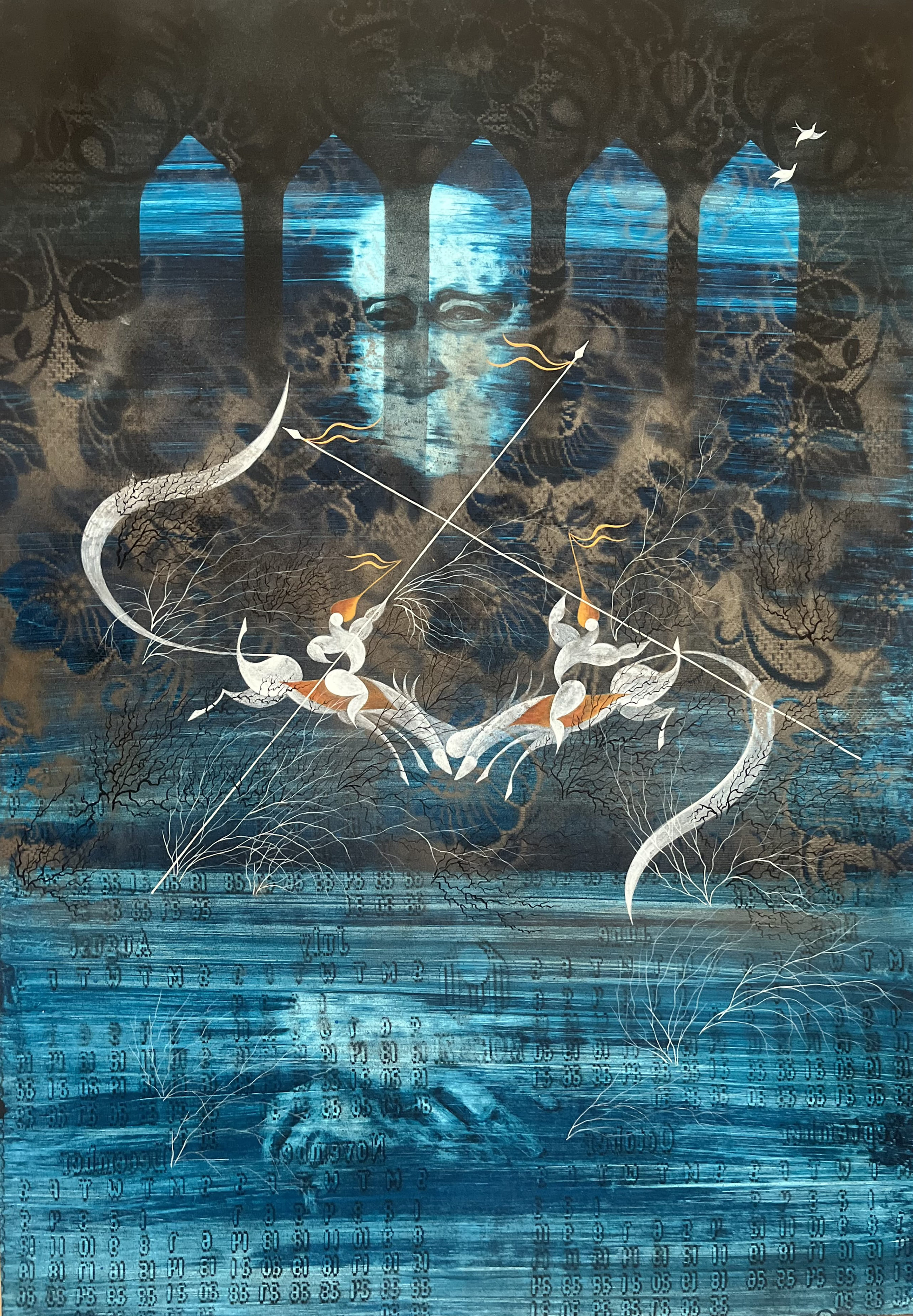 10. Mani Mehrzad 《凍結的歷史》_複合媒材_100x70cm2023_伊朗