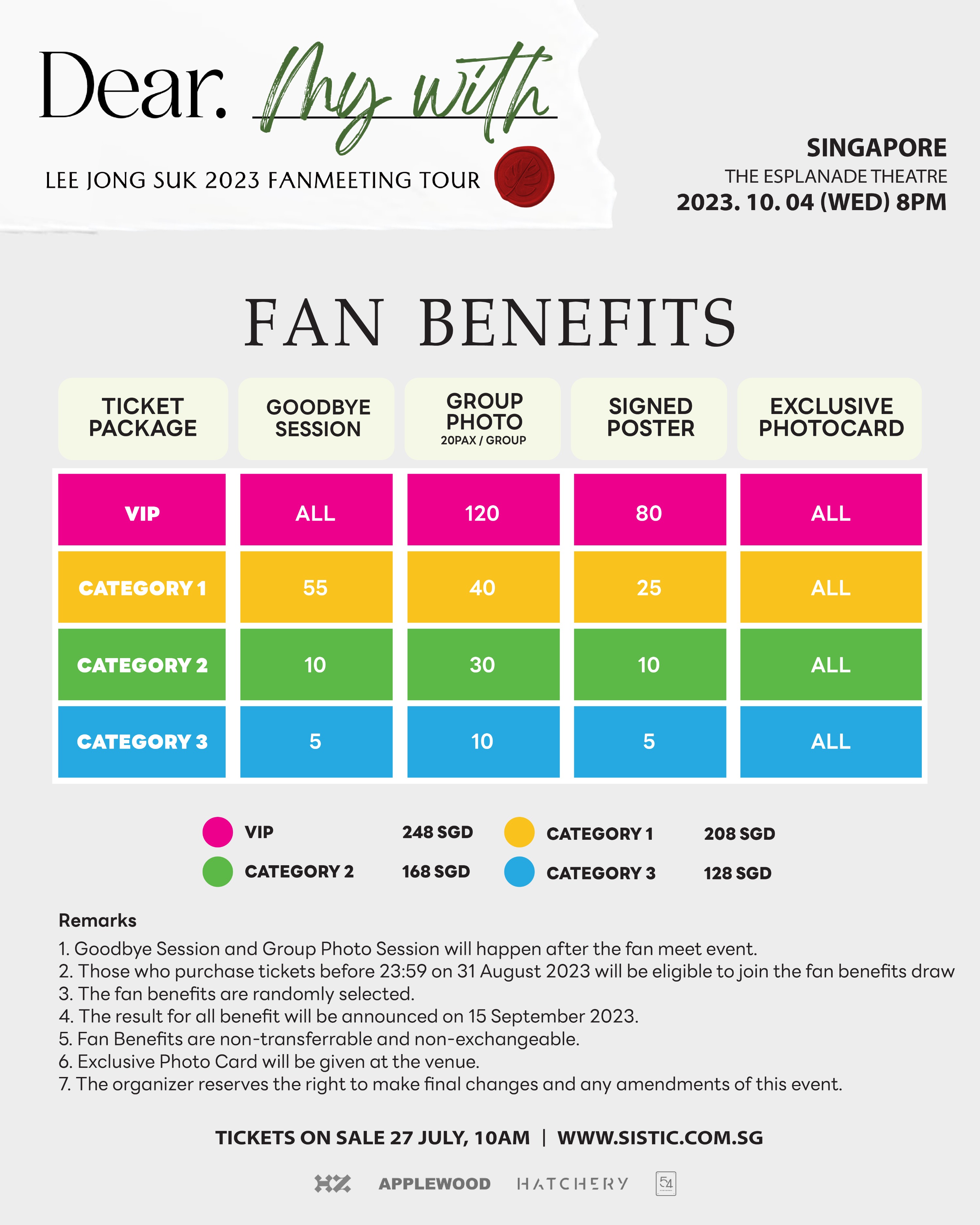 LEE JONG SUK 2023 FANMEETING TOUR in Singapore | Esplanade