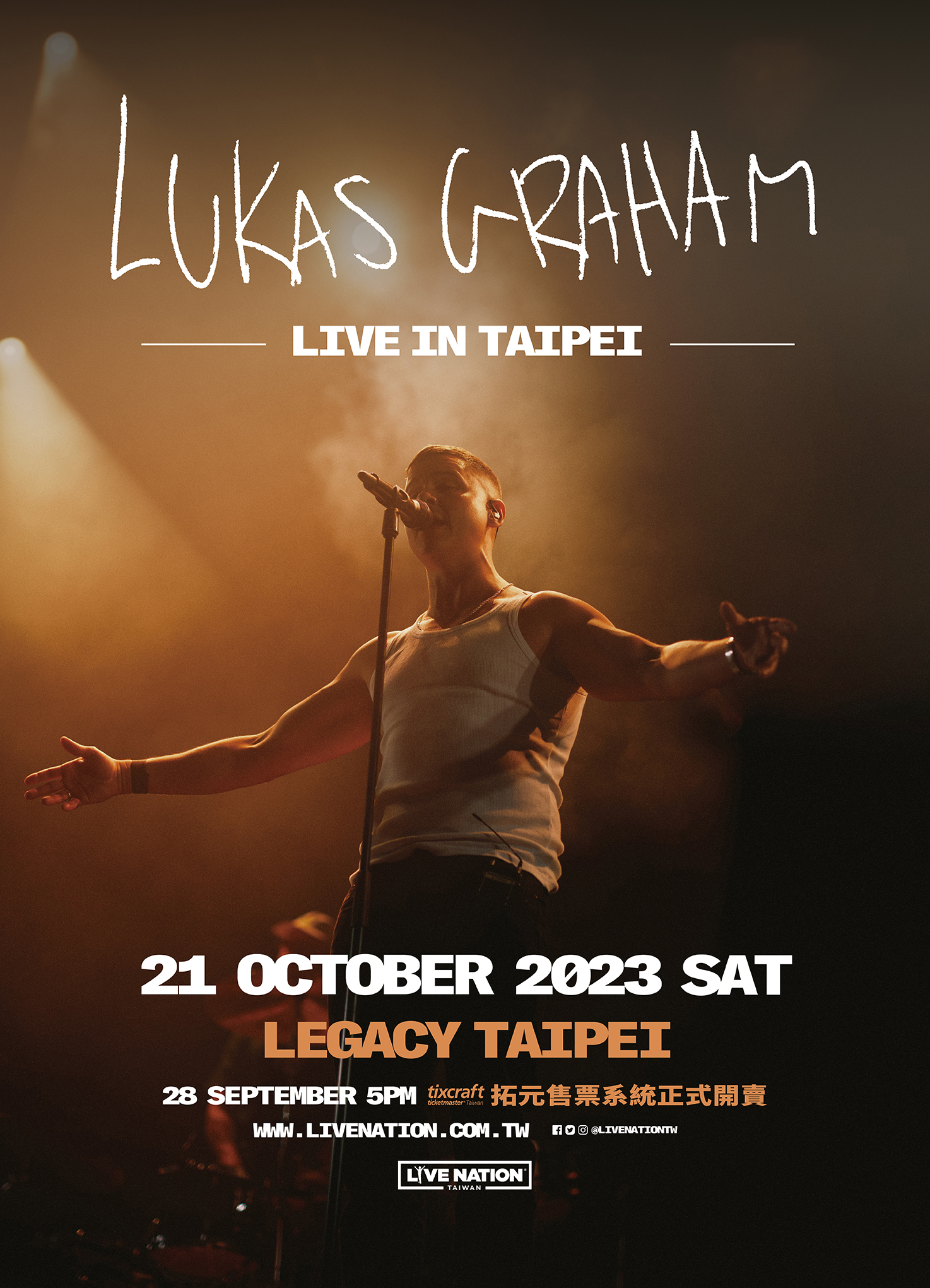 LUKAS GRAHAM LIVE IN TAIPEI Concert Legacy Taipei LUKAS GRAHAM LIVE IN TAIPEI Concert Legacy Taipei