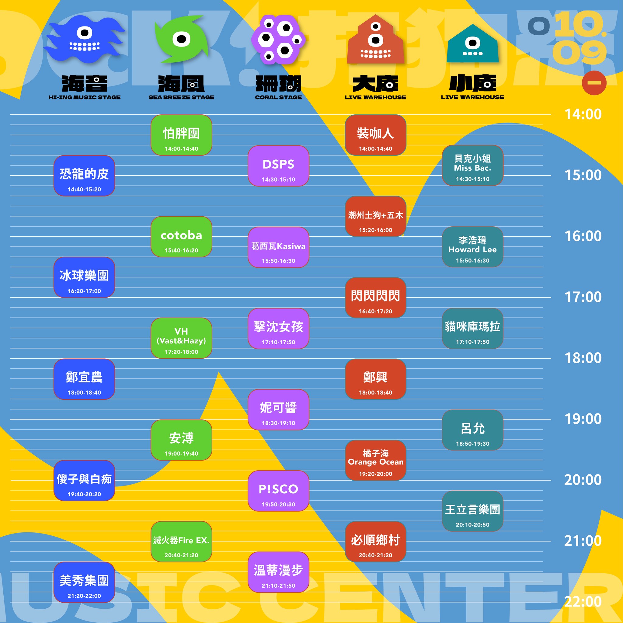 2023 Takao Rock 打狗祭Day 2時間表