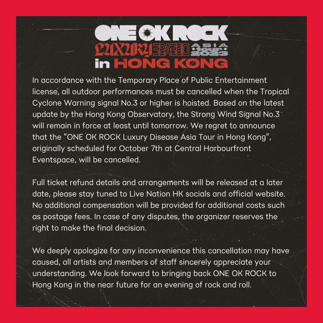 ONE OK ROCK Luxury Disease Asia Tour 2023 in Hong Kong