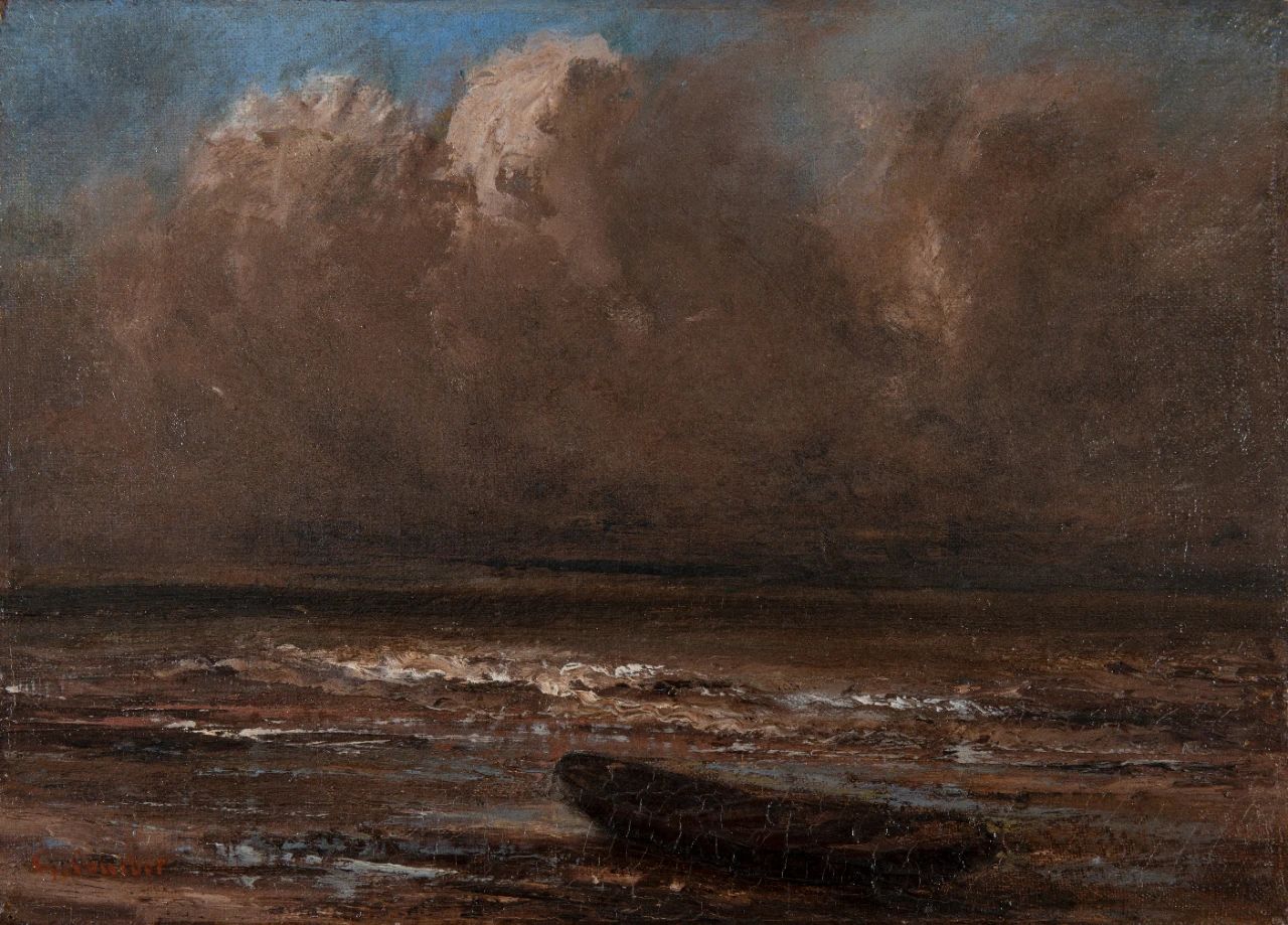 古斯塔夫·库尔贝《诺曼底海滩，暴风雨天》 