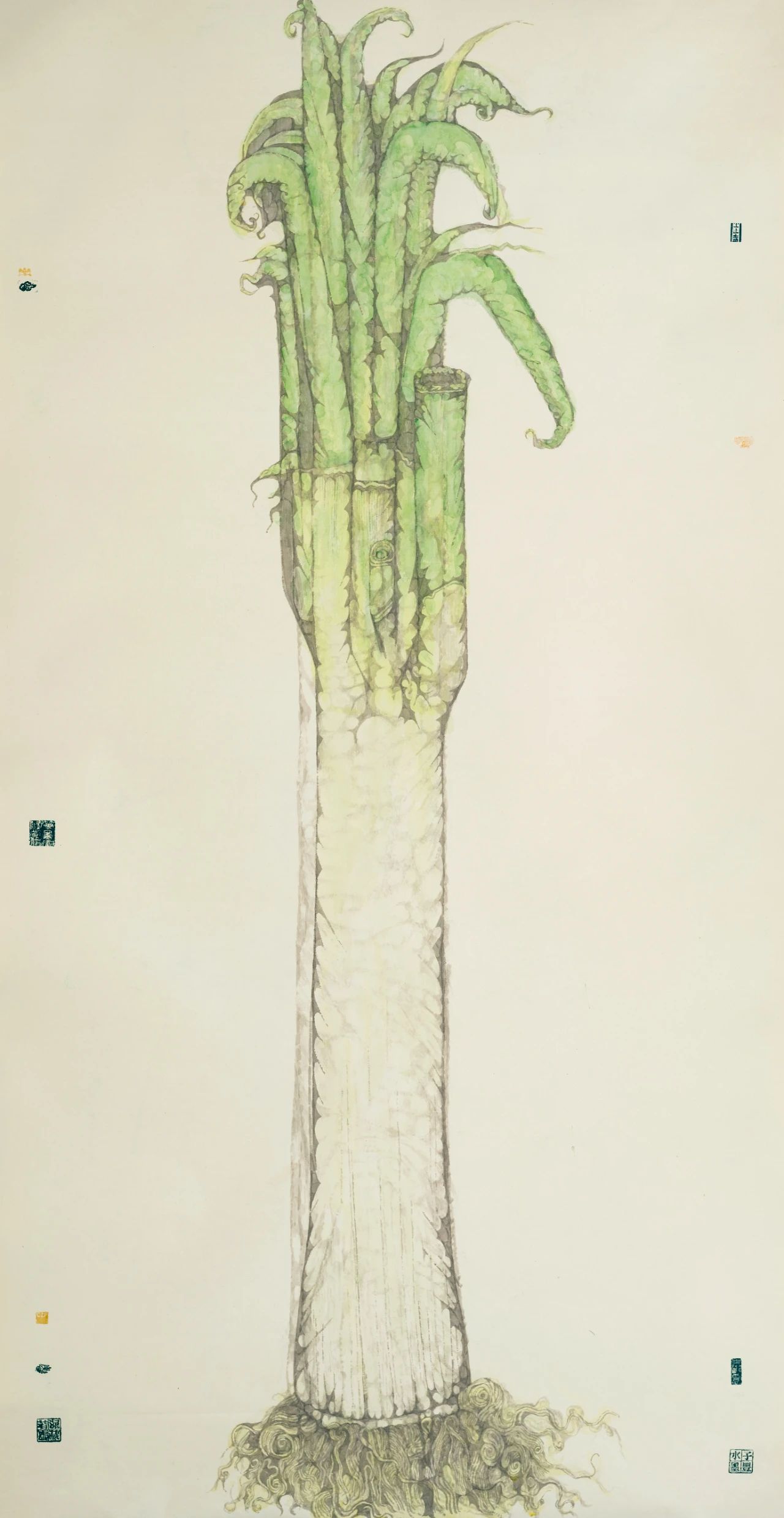 《大蔥》240cm x 130Cm 紙本水墨2023