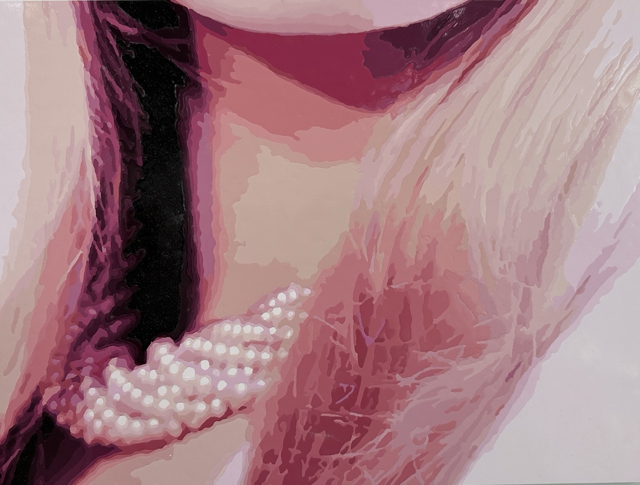 CZUR001_Caroline Zurmely_Necklet (2023), nail polish on panel, 28 x 36 cm