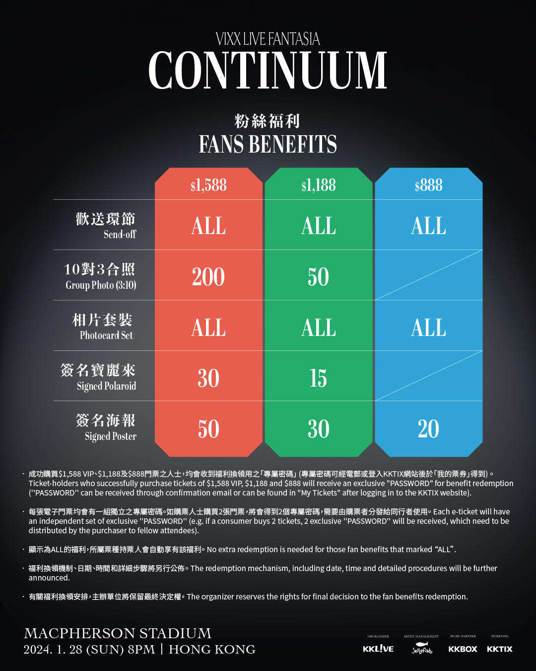 VIXX LIVE FANTASIA ‘CONTINUUM’ IN HONG KONG 粉絲福利