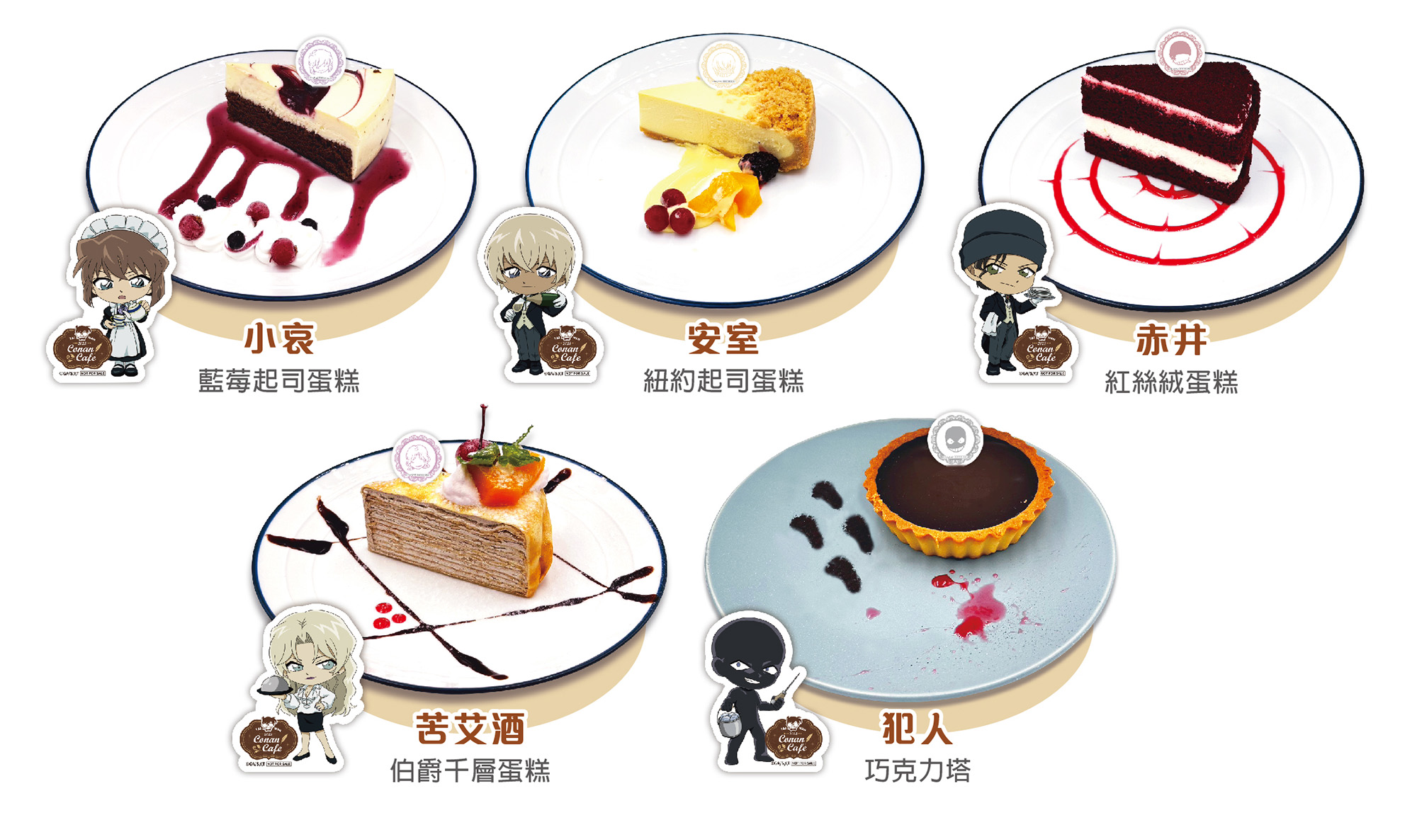 新柯南主題Café 2024｜名偵探柯南 x MyAnime Café-享用甜點即贈Q版角色小卡