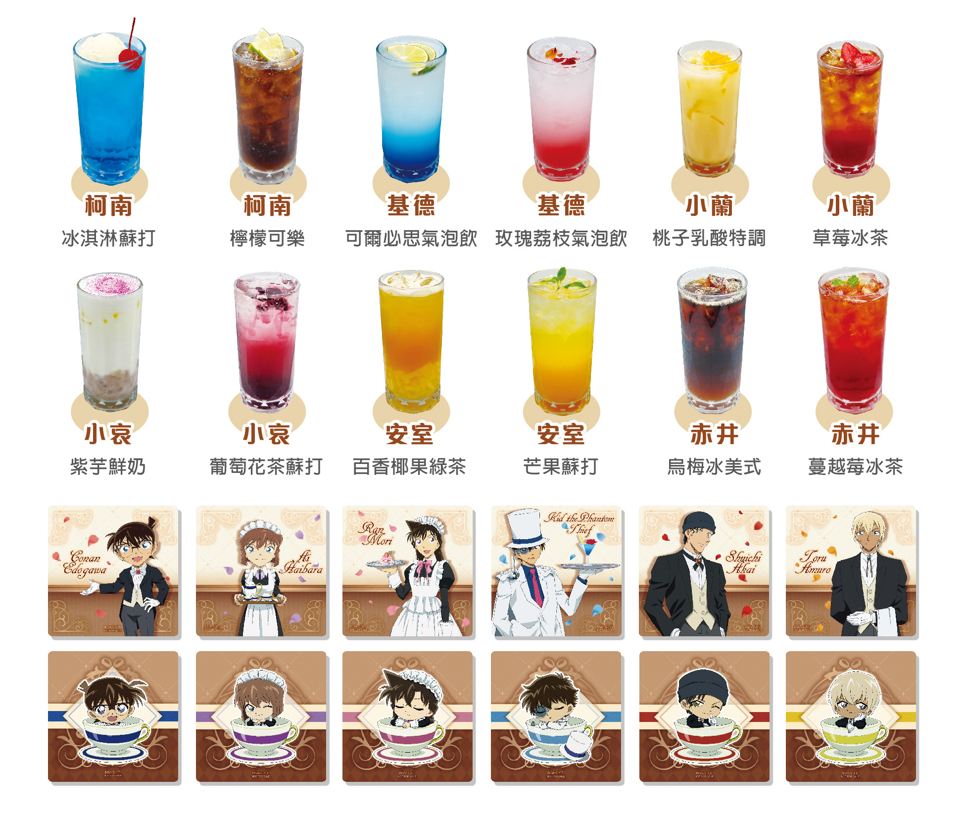 新柯南主題Café 2024｜名偵探柯南 x MyAnime Café-內用或外帶飲品即贈特製杯墊