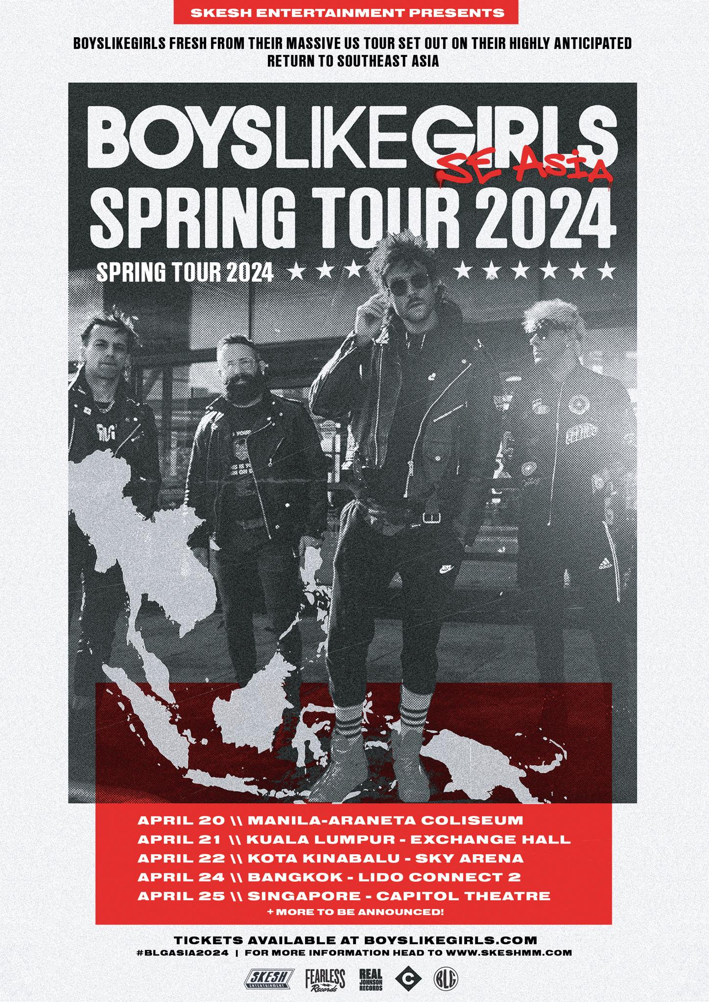 Boys Like Girls Spring Tour 2024 in Singapore Concert