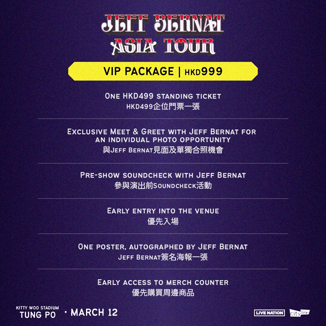 Jeff Bernat Asia 2024 in Hong Kong Concert