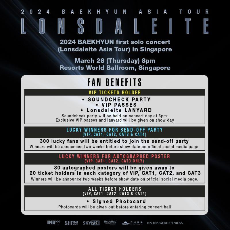 2024 BAEKHYUN ASIA TOUR [LONSDALEITE] IN SINGAPORE 粉丝福利
