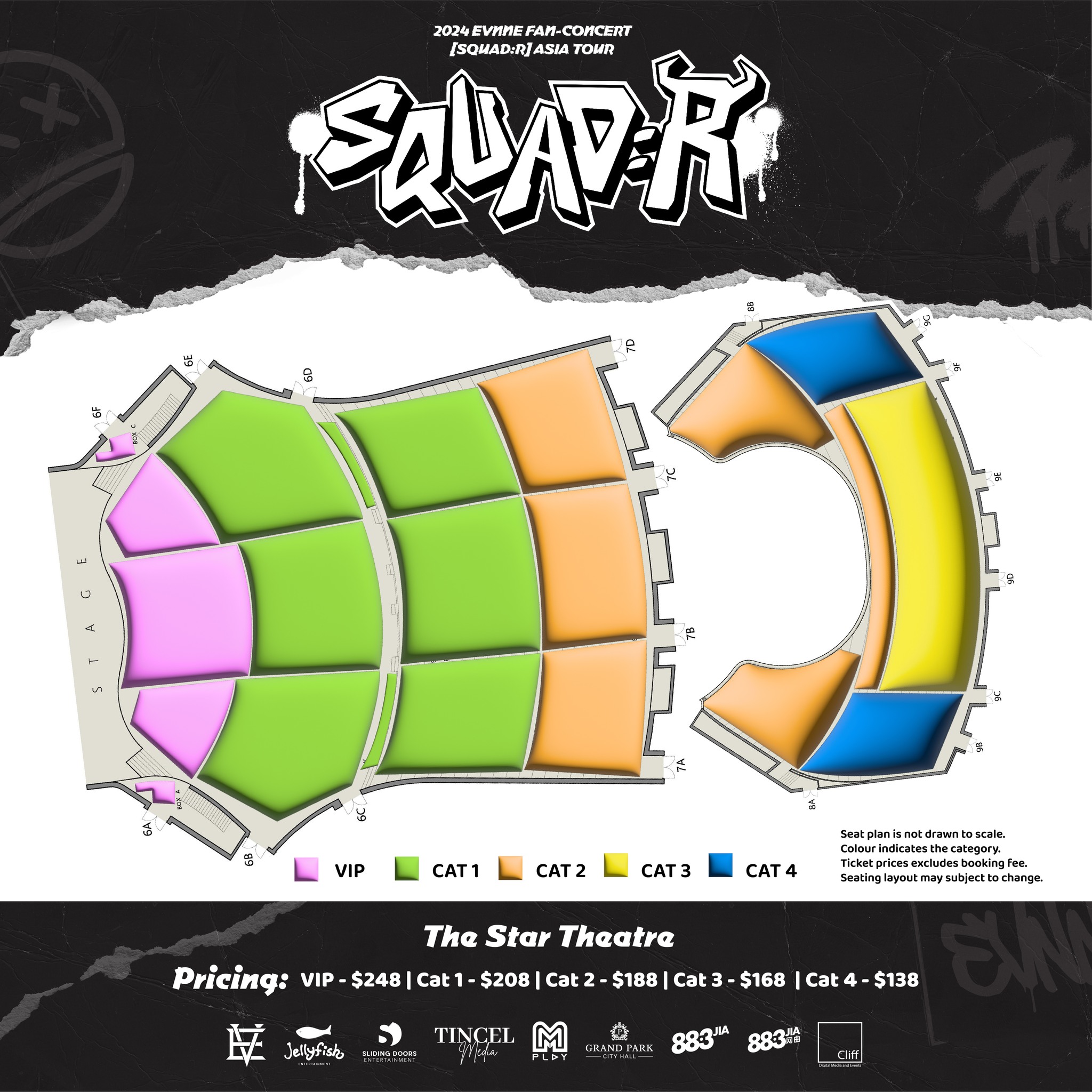 2024 EVNNE FAN-CONCERT [SQUAD:R] ASIA TOUR IN SINGAPORE Seat Map