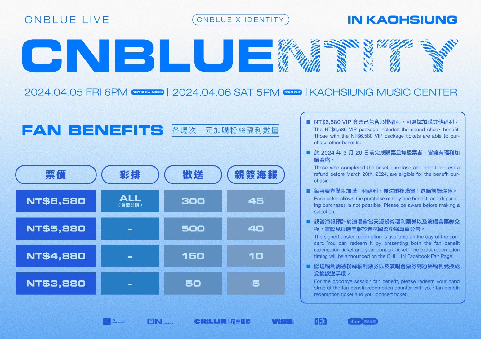 CNBLUE演唱會2024高雄站｜LIVE 'CNBLUENTITY' IN KAOHSIUNG｜高流
