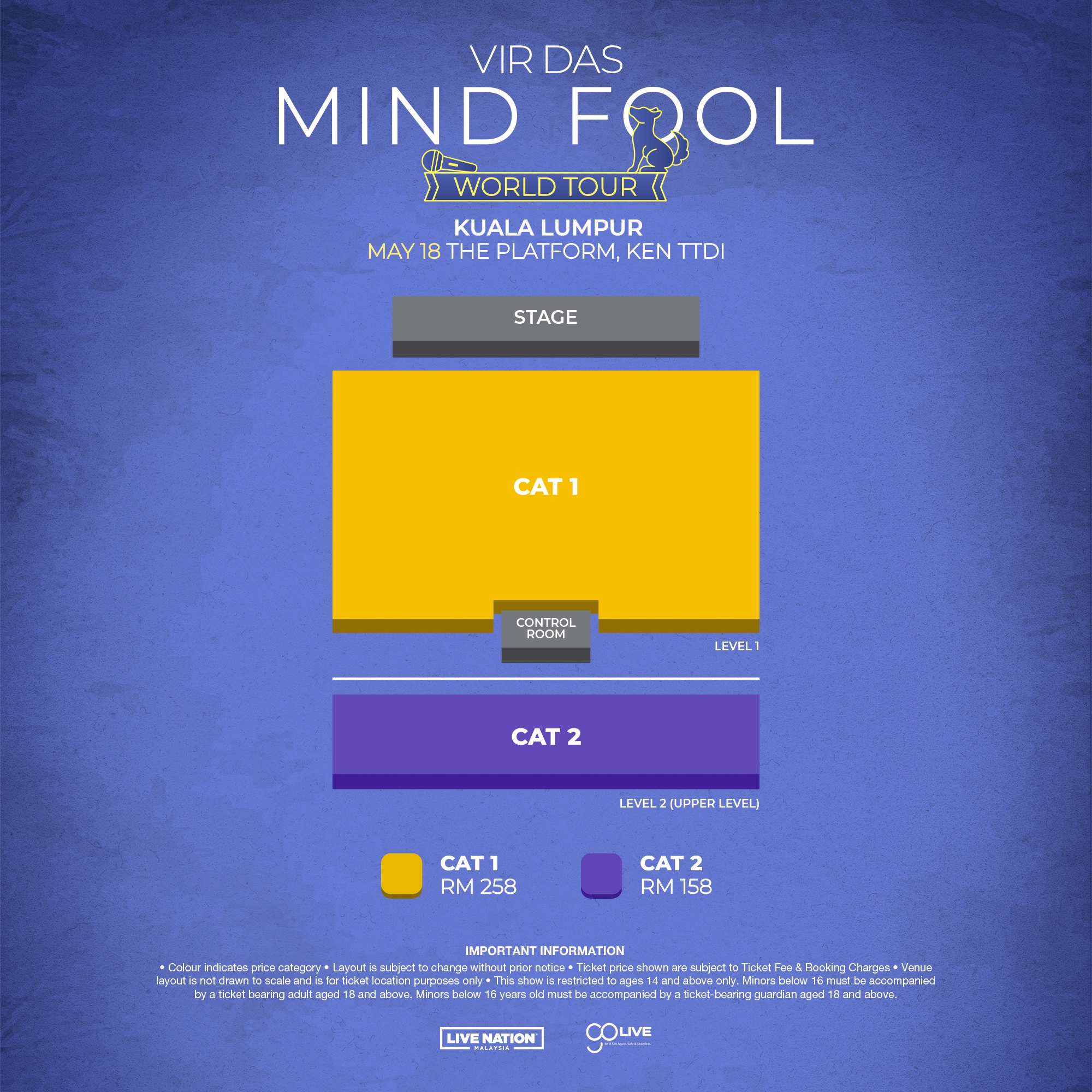 Vir Das: Mind Fool World Tour Seat Map