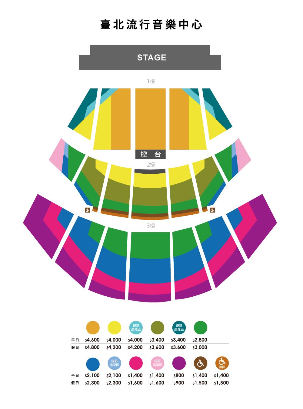 百老匯經典音樂劇《芝加哥》台北場票價及座位圖