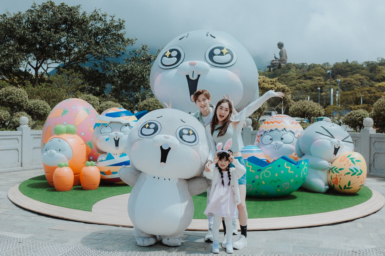 昂坪市集設置3.5米高的「好想兔」大型復活節裝置