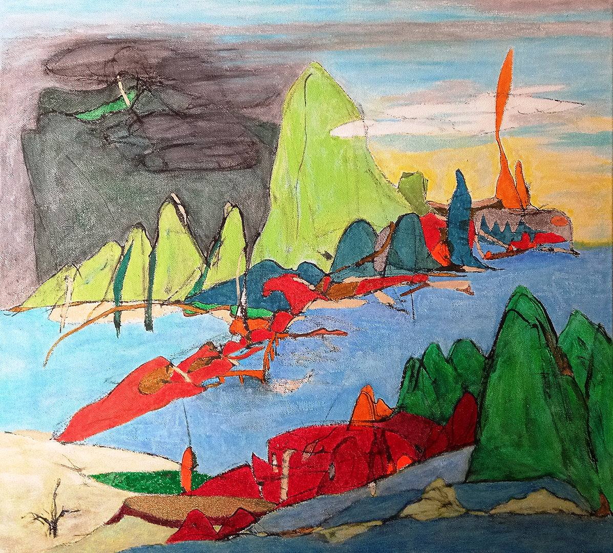 Tang Ying Chi_The Place ‧The Time VII_acrylic and Chinese ink on canvas_50.5 x 56cm_2024_karinwebergallery_lr