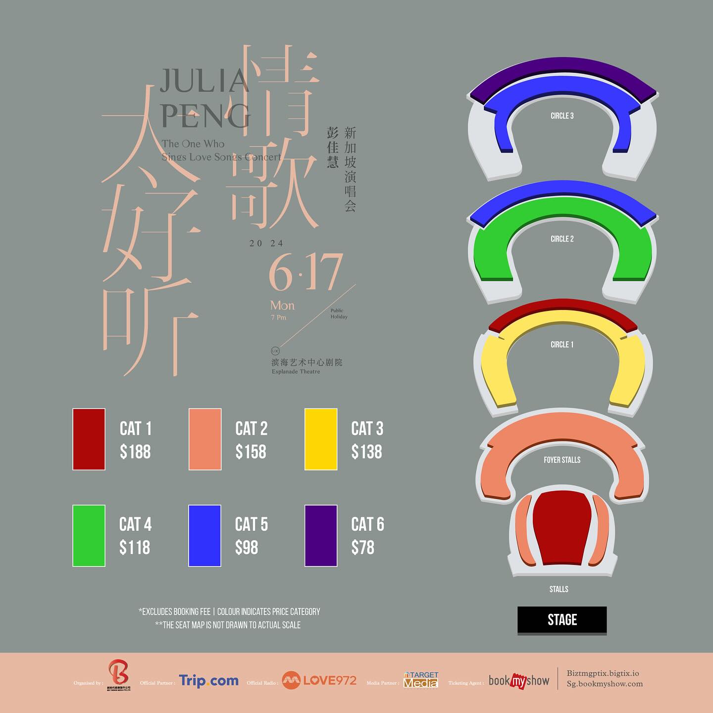 Julia Peng The One Who Sings Love Songs Concert in Singapore Ticket Price