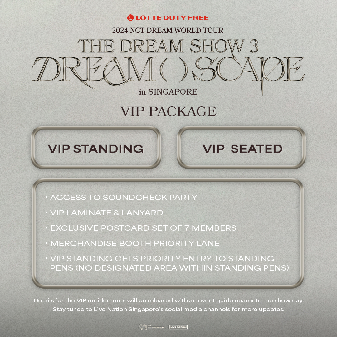 NCT DREAM 2024 新加坡演唱会VIP套餐详情
