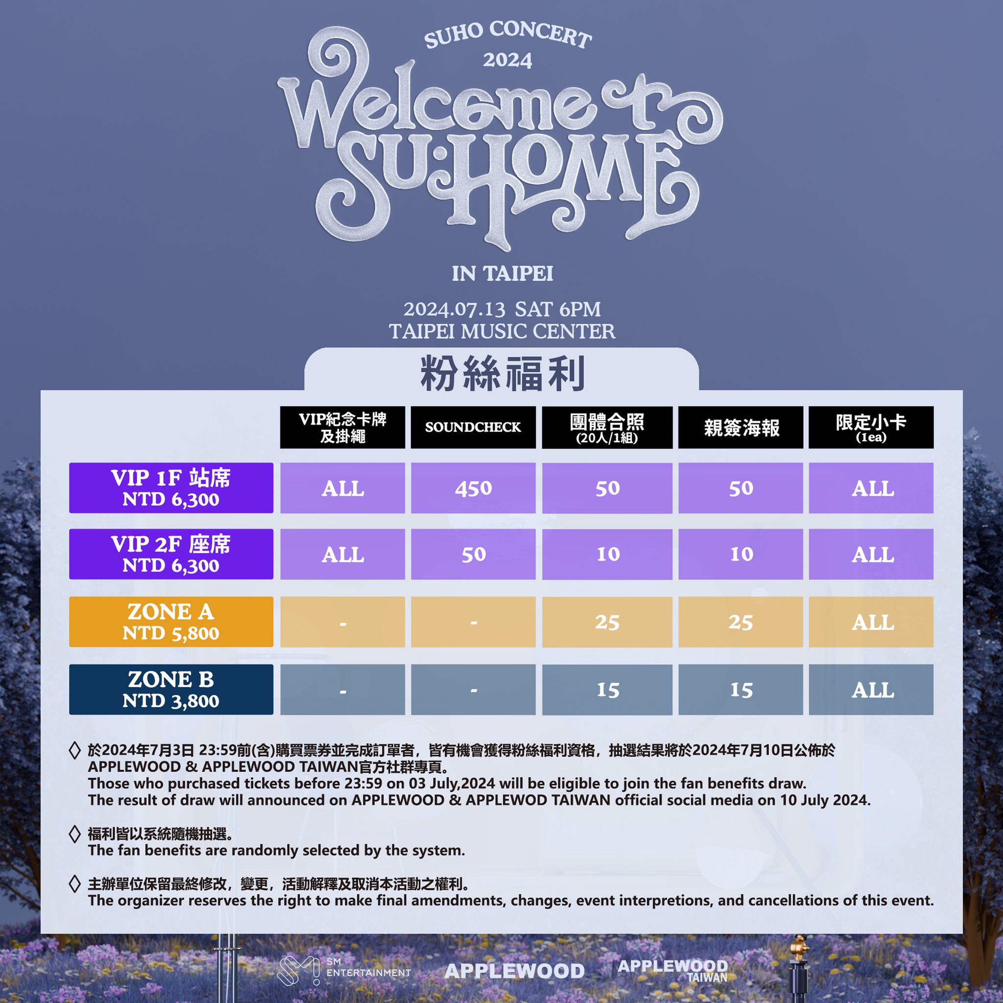 EXO金俊勉SUHO演唱會2024台北站粉絲福利