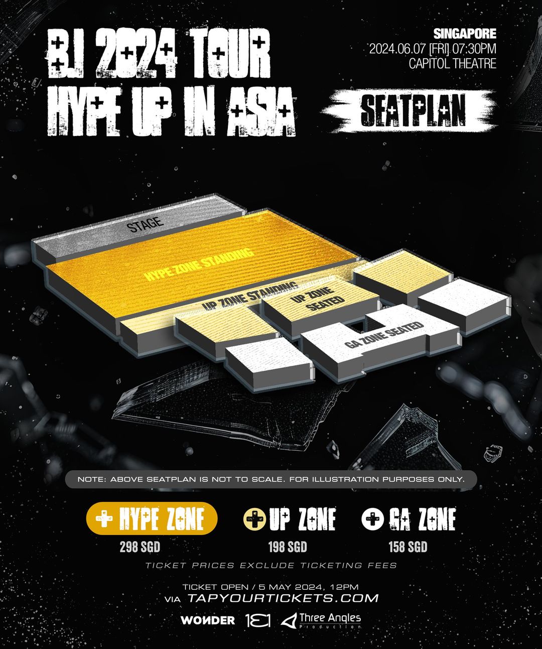 2024 B.I Singapore Concert ticket price and seat layout