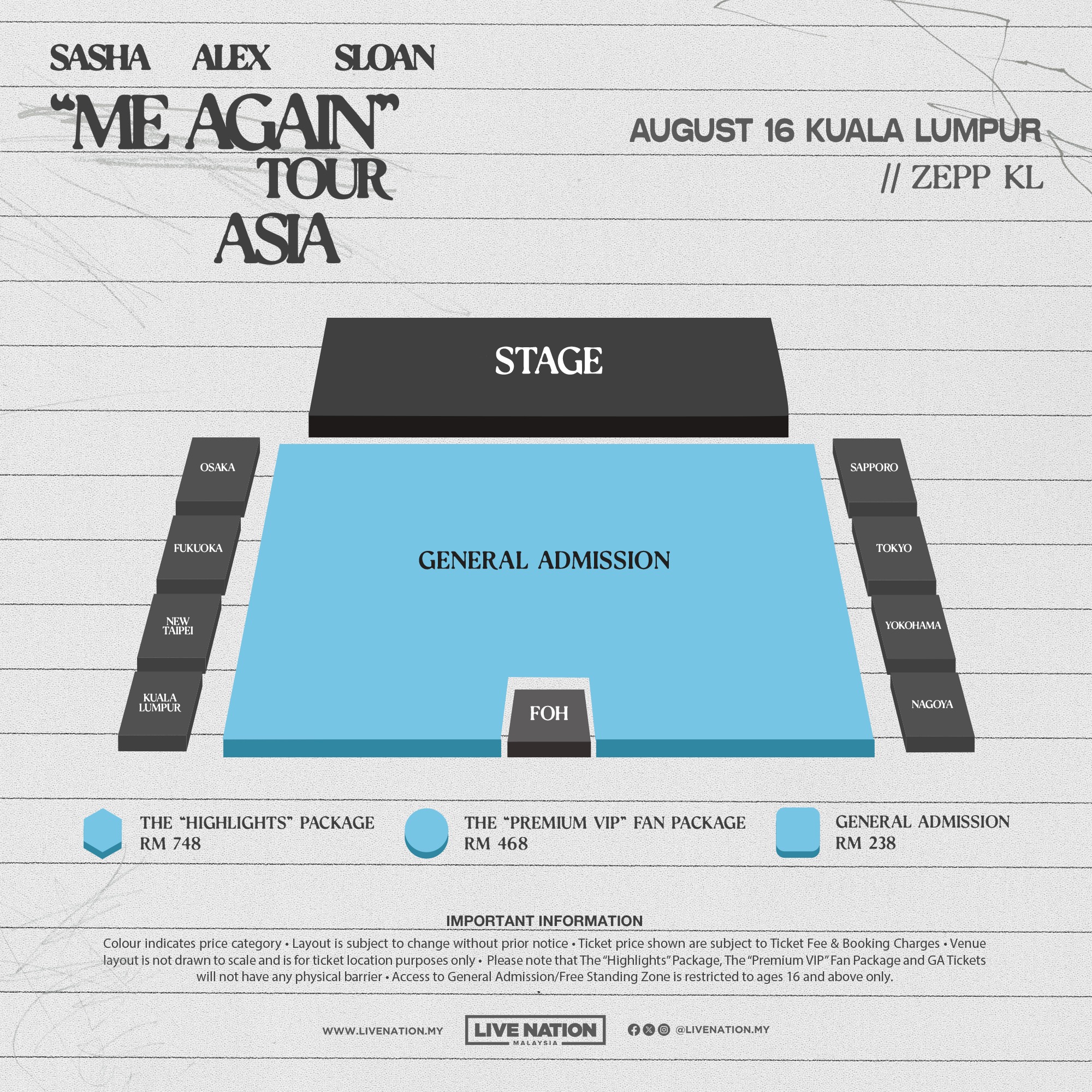 Sasha Alex Sloan Kuala Lumpur concert seating plan