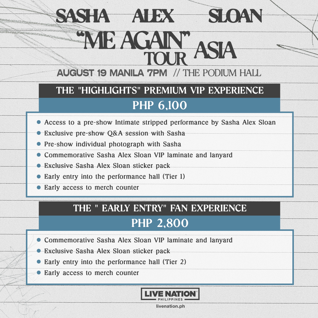 Sasha Alex Sloan 2024 Manila concert fans benefits