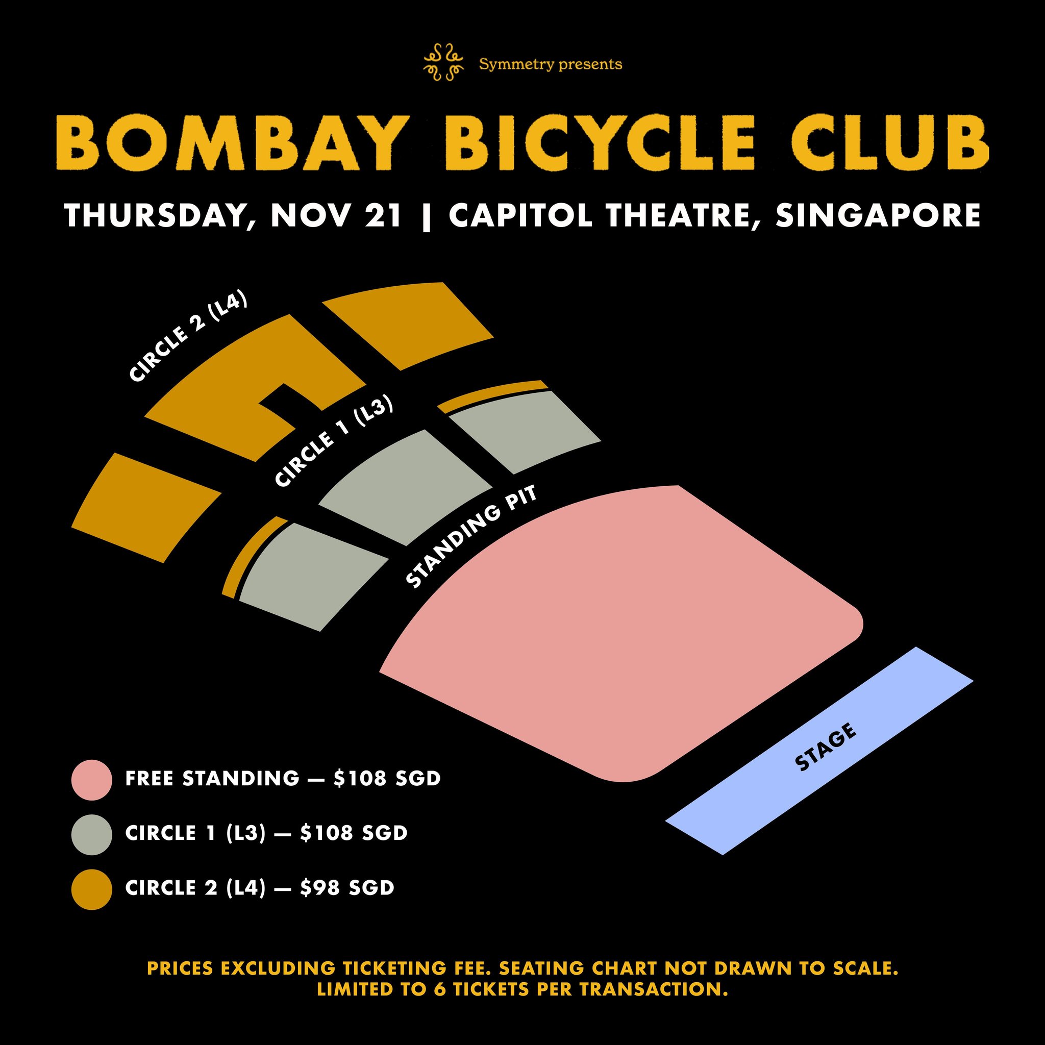 Bombay Bicycle Club Live in Singapore ticket price and seat layout