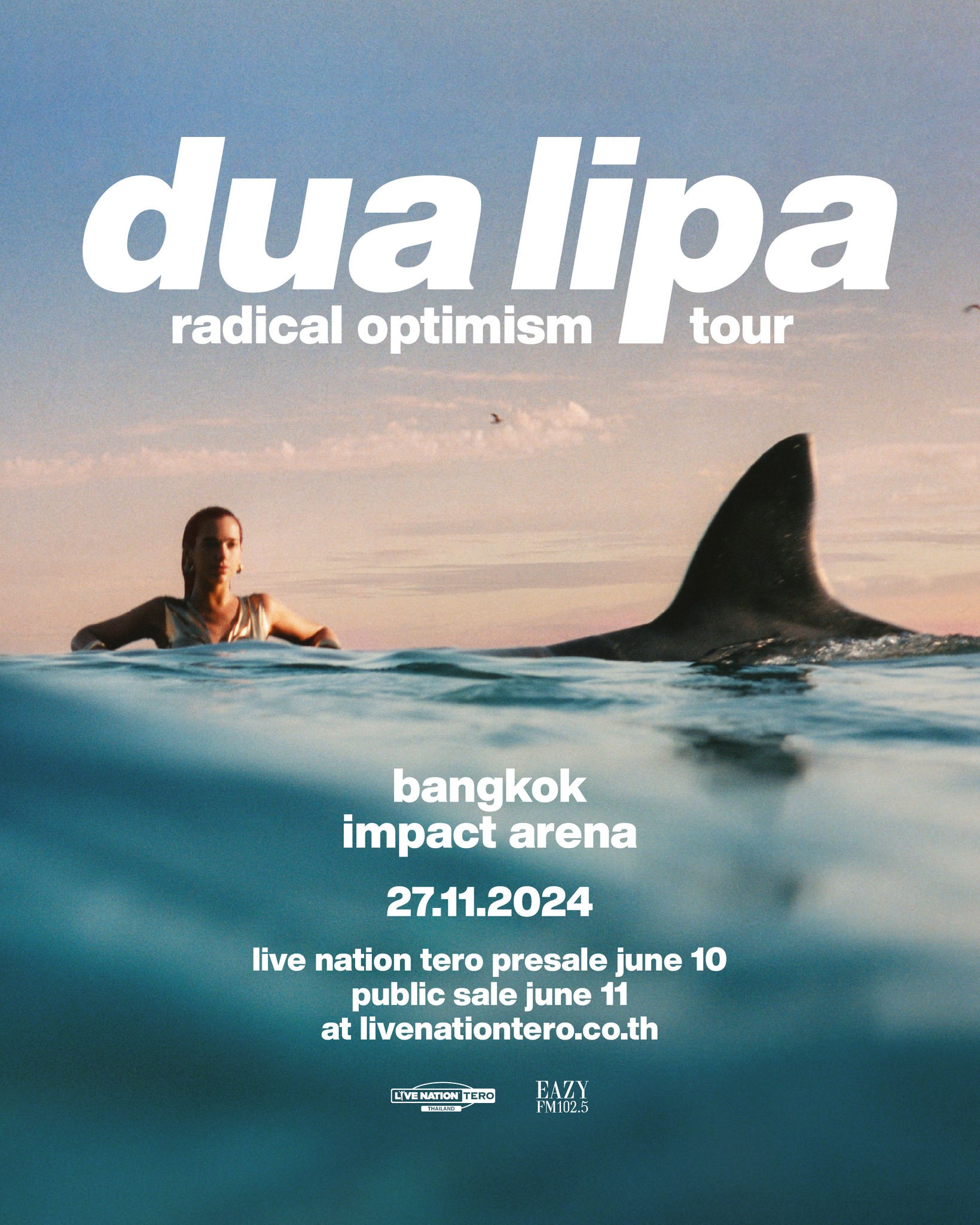 全球流行天后Dua Lipa全新世界巡回 Radical Optimism Tour 泰国曼谷站将于11月27日在 Impact Arena 开唱！