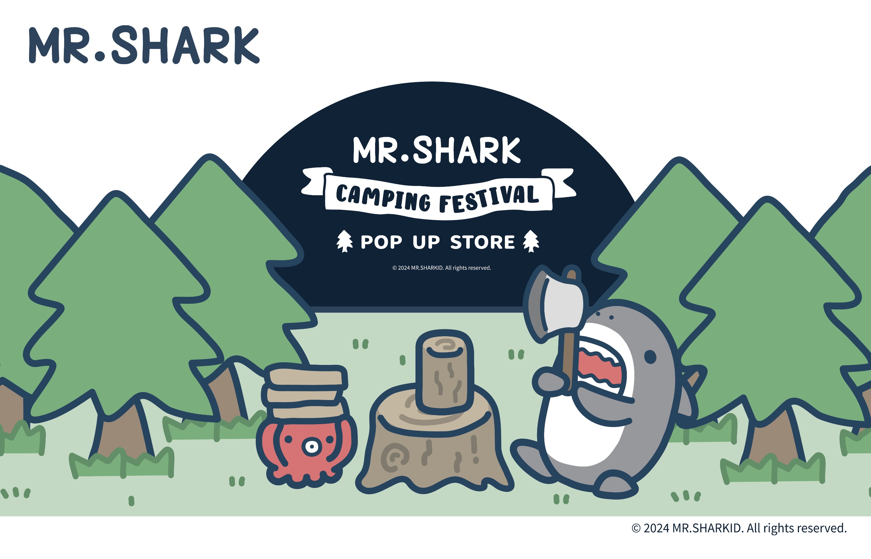 《鯊魚先生-CAMPING FESTIVAL》快閃店四大打卡點-鯊魚先生砍柴去