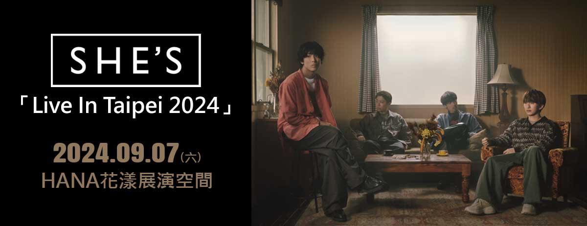 大阪清新鋼琴搖滾樂團「SHE'S」首次海外公演即將正式展開，將於2024年9月7日於台北HANA花漾展演空間舉行出道首次海外專場演出
