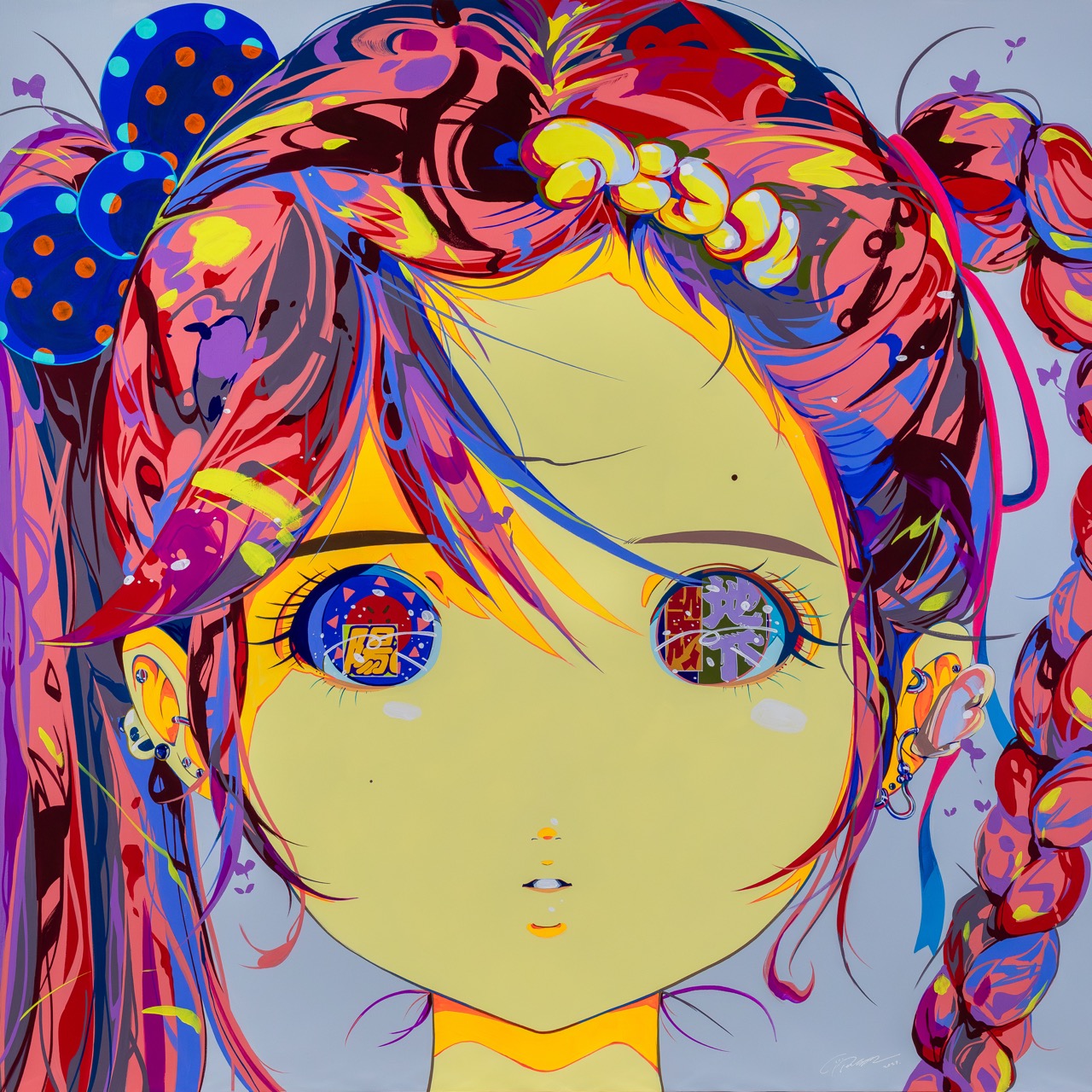 Ai☆Madonna Chikara Hinata Acrylic on canvas　130 x 130 x 6cm 2024 大