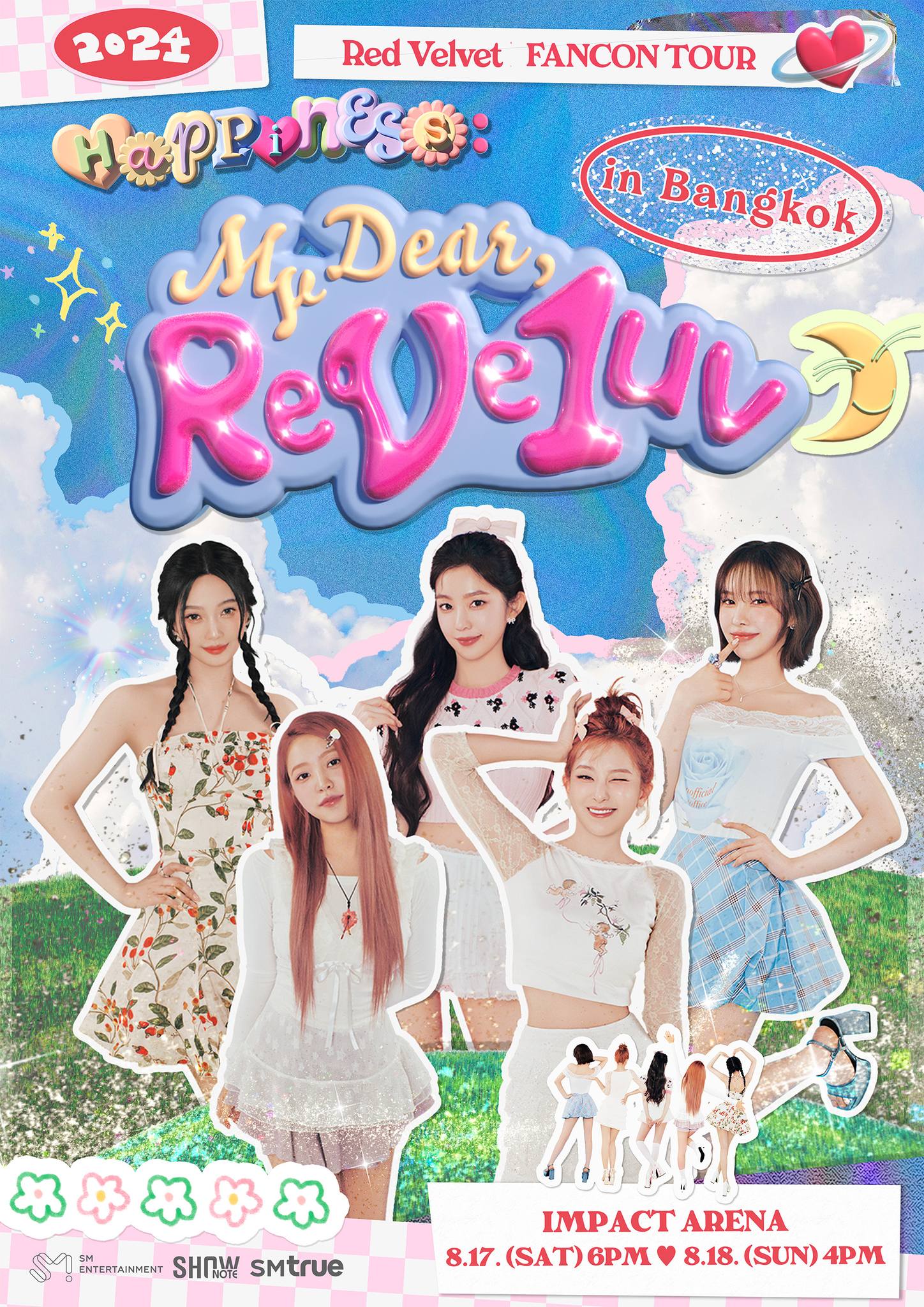 超人氣K-pop女團 Red Velvet 公布 2024年《HAPPINESS : My Dear, ReVe1uv》粉絲演唱會亞洲巡演時間表，8月17-18日將於泰國曼谷Impact Arena連開兩場