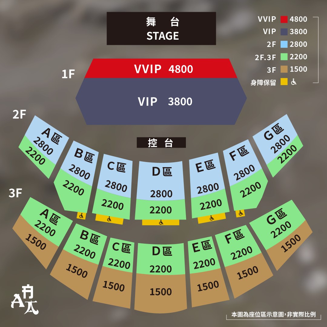 HYUKOH x 落日飛車台北演唱會2024票價圖