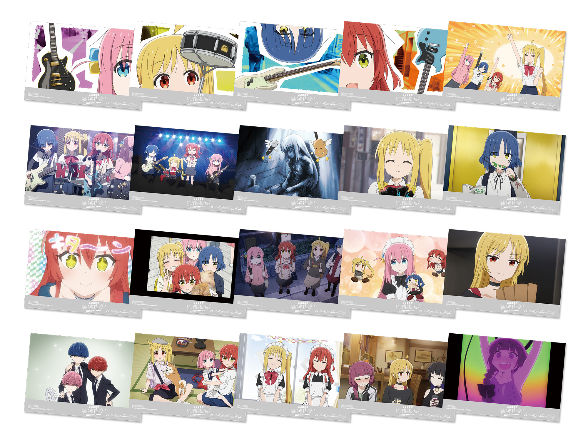 《劇場總集篇 孤獨搖滾!》主題Café-內用或外帶飲品即贈隨機杯墊
▲ 內用或外帶飲品即贈隨機杯墊
活動期間於《劇場總集篇 孤獨搖滾!》主題Café單筆消費滿600元,即可獲贈精選劇照相卡1張,能讓你回憶起動畫中的各種場景,是粉絲必不可缺少的收藏品!完電影再來用餐的粉絲,也要把握憑票根換海報的活動,結帳時出示2張《劇場總集篇 孤獨搖滾!Re:》電影票根,即可贈送本次電影主視覺A3海報1張。相卡及海報均為數量有限送完為止,敬請把握。《劇場總集篇 孤獨搖滾!》主題Cafe更多情報將陸續公開,請密切關注MyAnime Café粉絲專頁,用餐前請先上網訂位哦!
![《劇場總集篇 孤獨搖滾!》主題Café-全檔期單筆滿額600元可獲得隨機劇照相卡