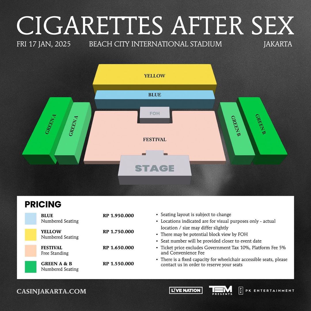 Cigarettes After Sex Concert 2025 X s World Tour in Jakarta 