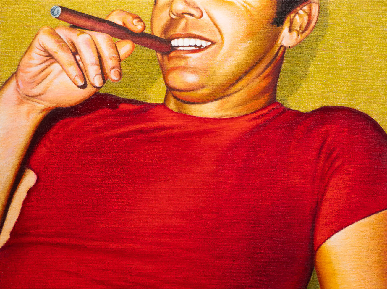 Edward Givis, smoking cigar, 2024