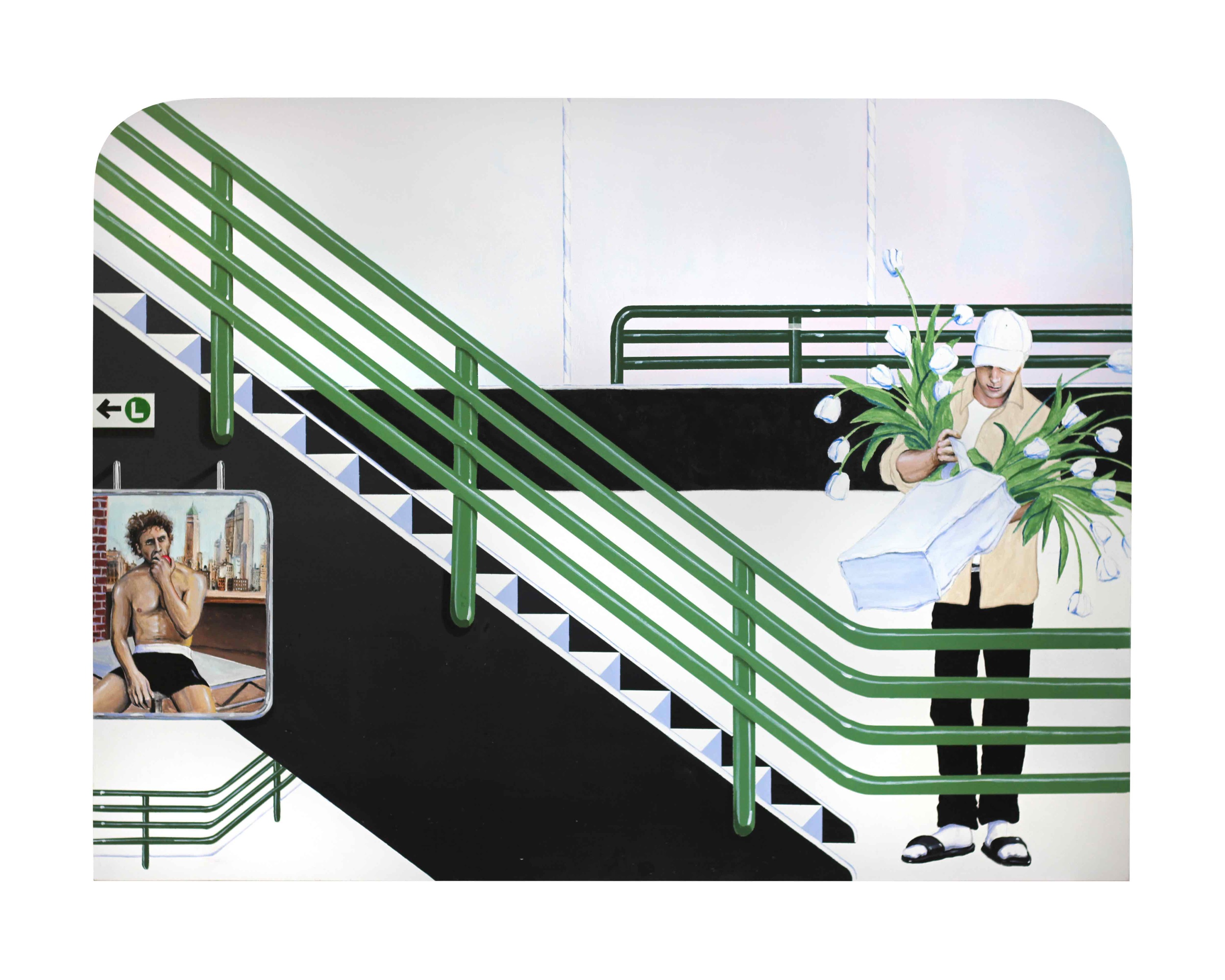 JEAN BOSPHORE Allen, 2024 Acrylic on wood panel 61 x 81 x 1.2 cm