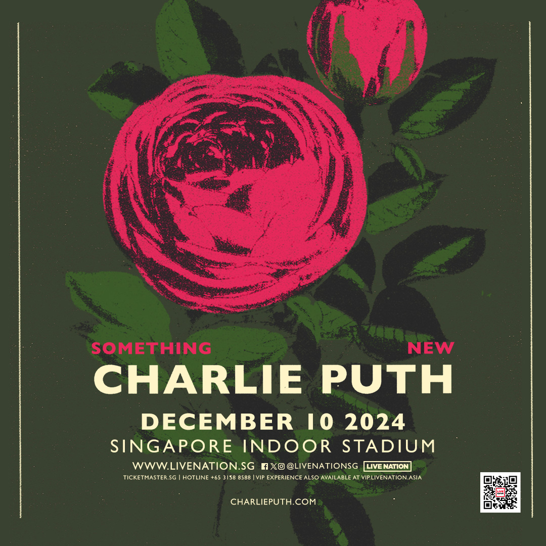 Charlie Puth Presents “Something New” will take place at Singapore Indoor Stadium on 10 December 2024 (Tue).