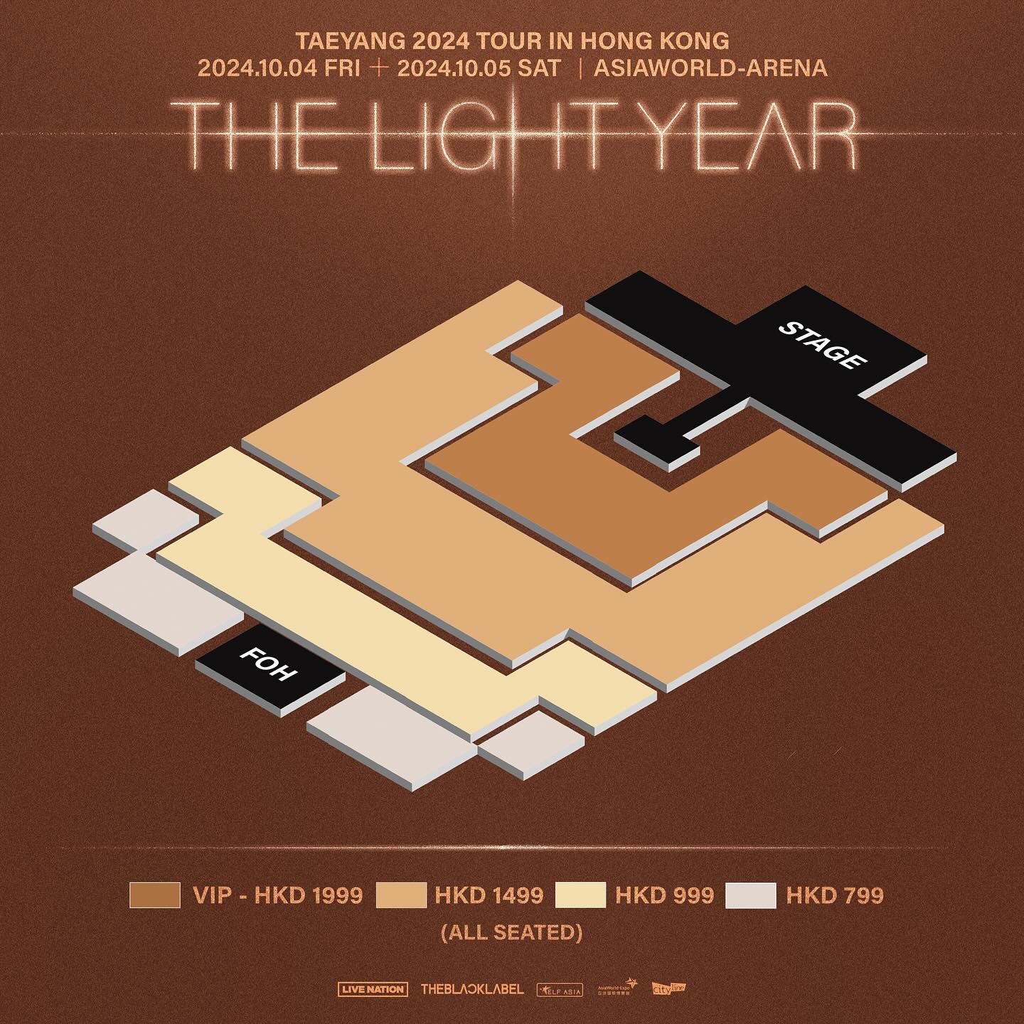 Taeyang Hong Kong Concert 2024 - Seating Plan