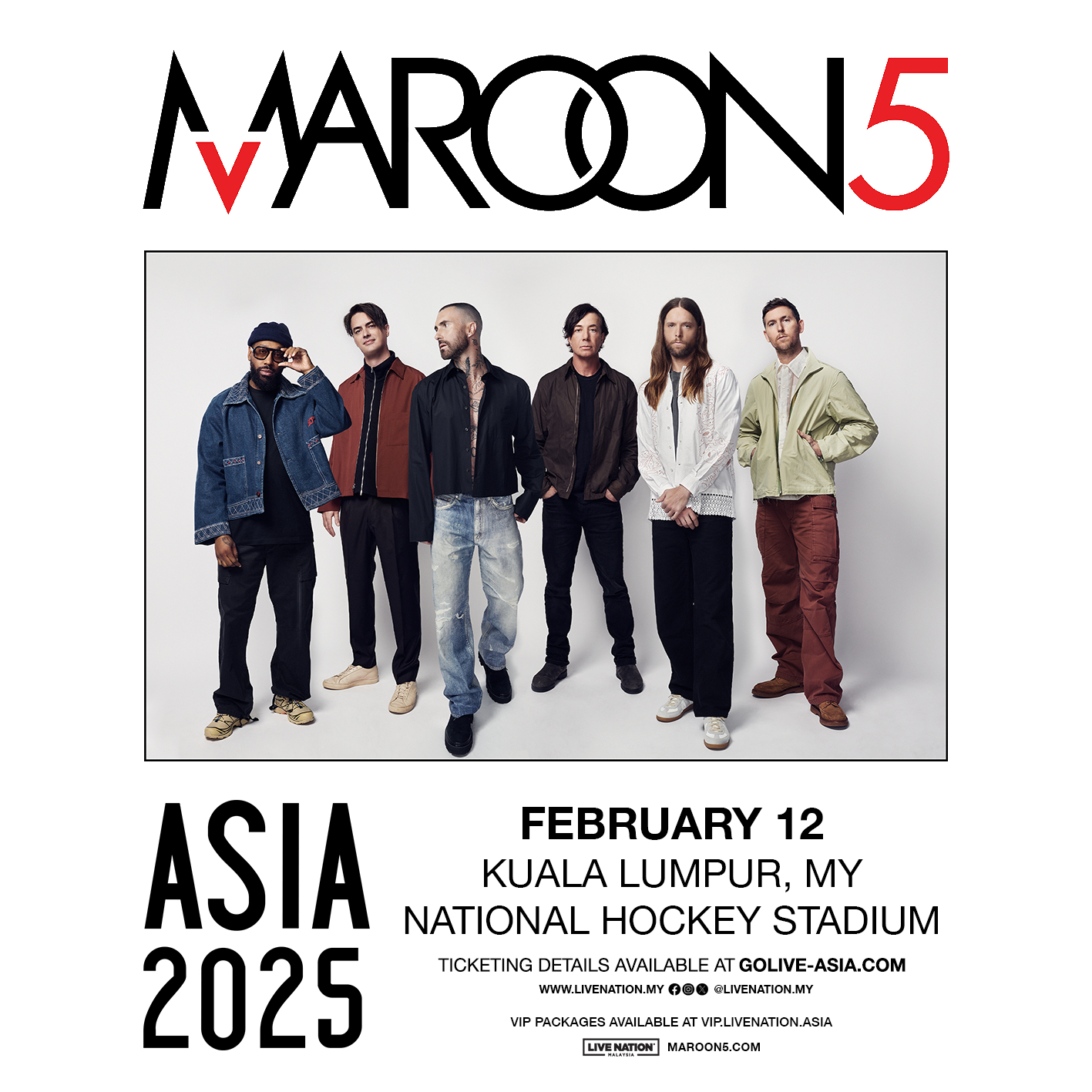 Maroon 5 Aisa 2025 - Kuala Lumpur | National Hockey Stadium