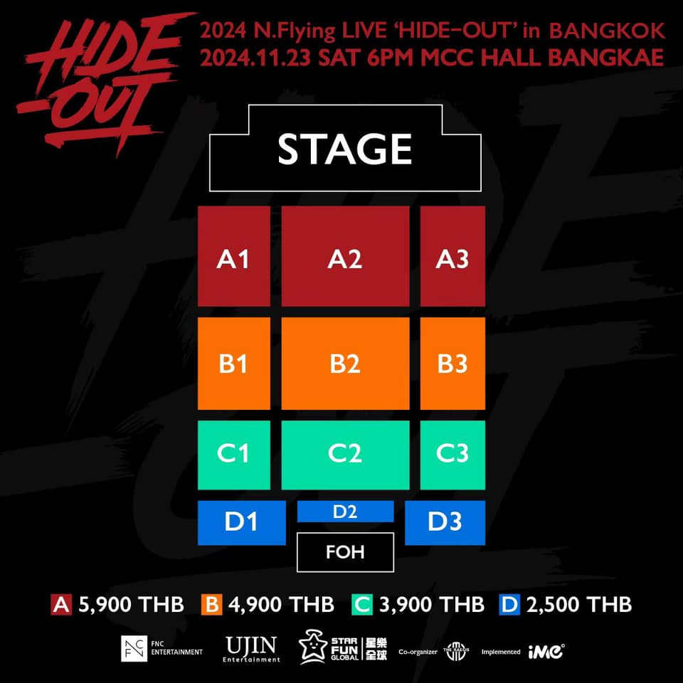 N.Flying曼谷演唱会票价及座位图